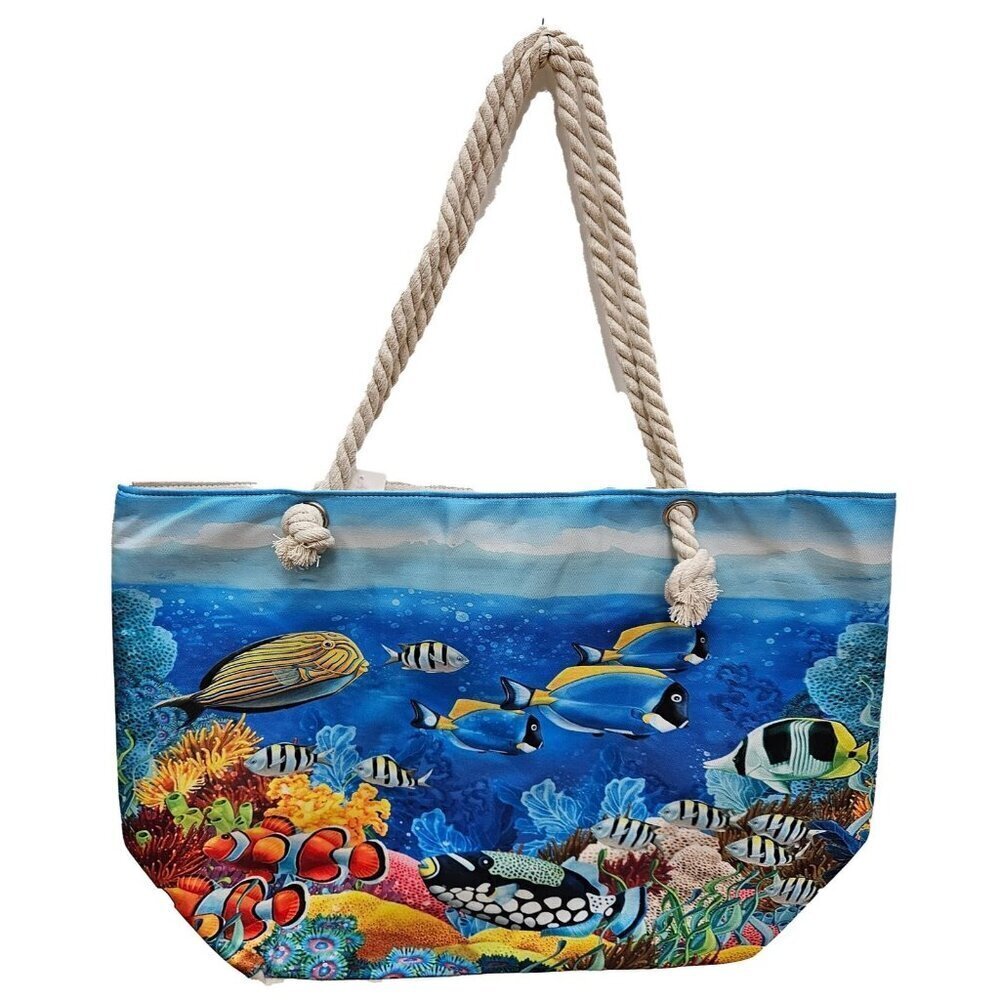 Beach Bag Women Large Beach Pool Tote Bag, Waterproof Rope Handles Zipper